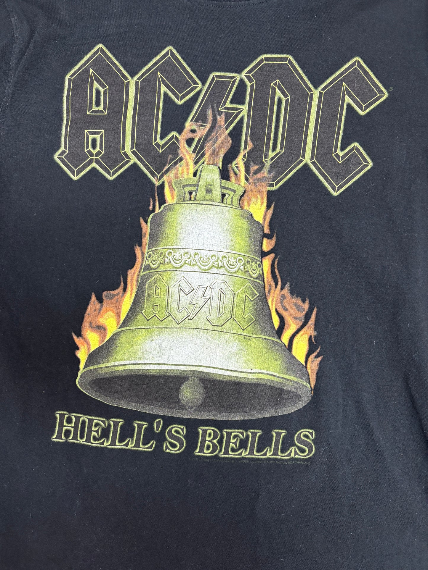 AC/DC Hell's Bells Graphic Tee | Size Large | Vintage 2000s Hard Rock Band Music Black T-Shirt |