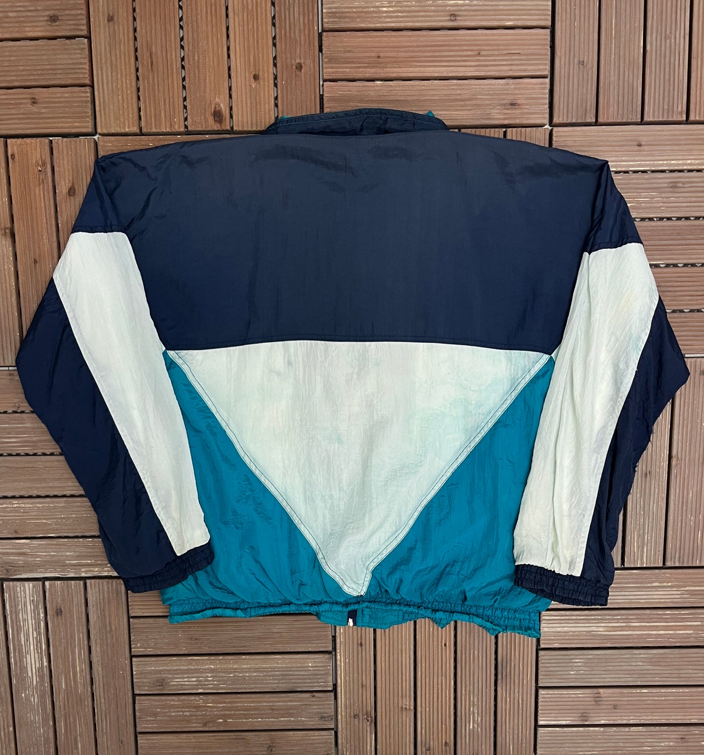 Pierre Cardin Embroidered Graphic Windbreaker | Size X-Large | Vintage 1990s Promotional Blue Windbreaker |