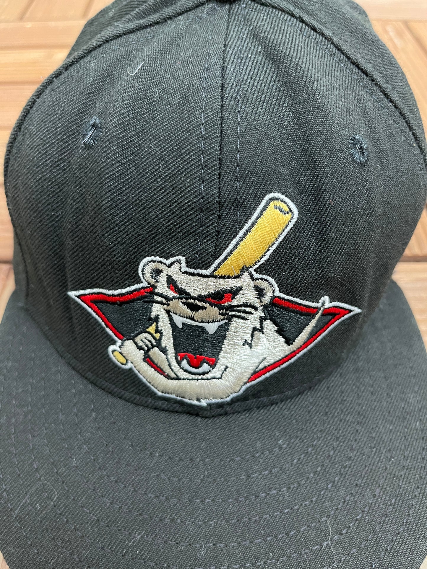 Jamestown Jammers Graphic Hat | Size 7 5/8 | Vintage 2000s MiLB Baseball Black Fitted Cap |