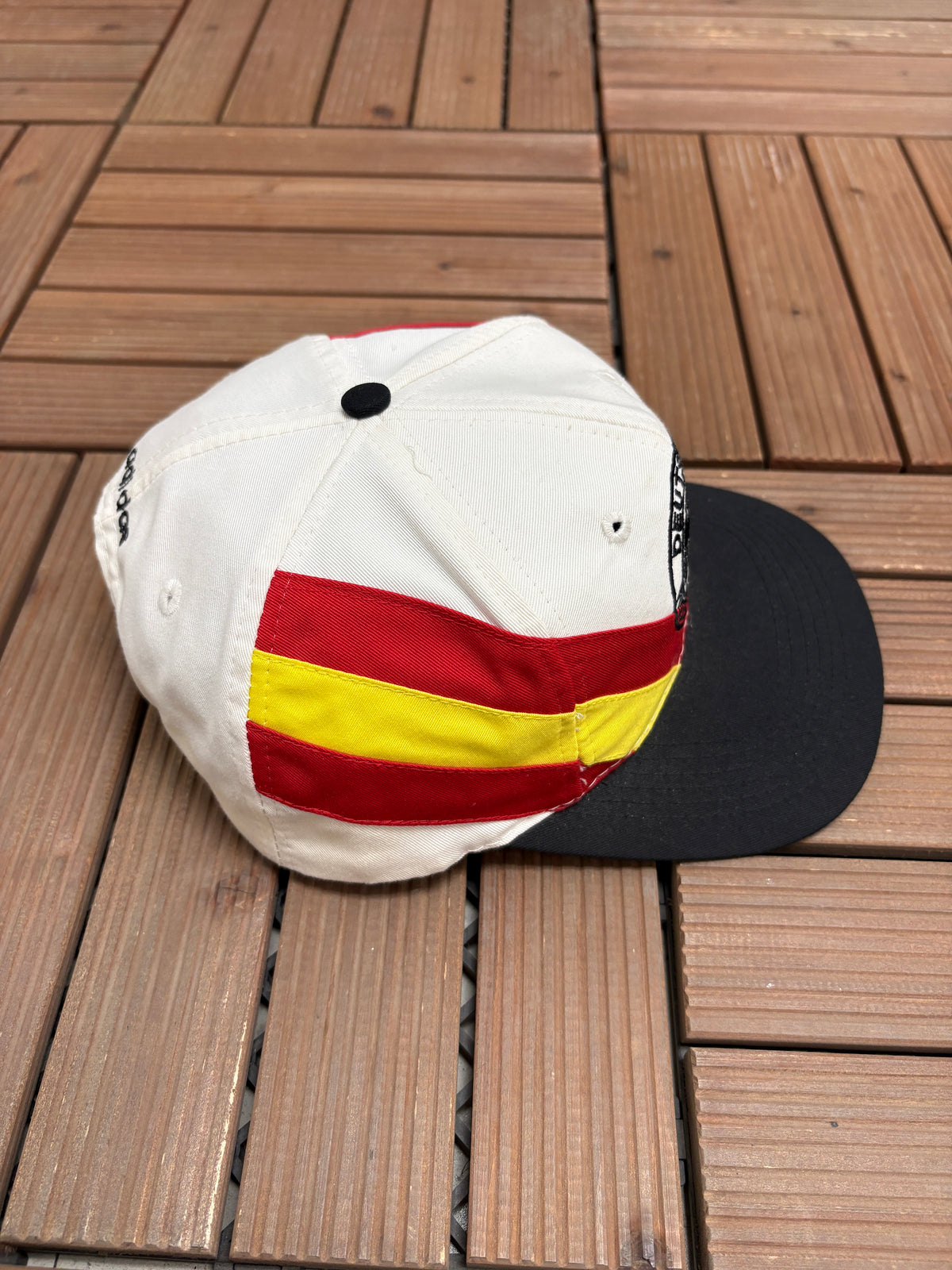 West Germany DFB World Cup 1990 Graphic Hat | Snap Back | Vintage 1990s World Cup Football Adidas White Cap |