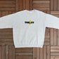 Tweety Bird Embroidered Graphic Crewneck | Size Large | Vintage 1990s Grey Cartoon Promotional Sweater |