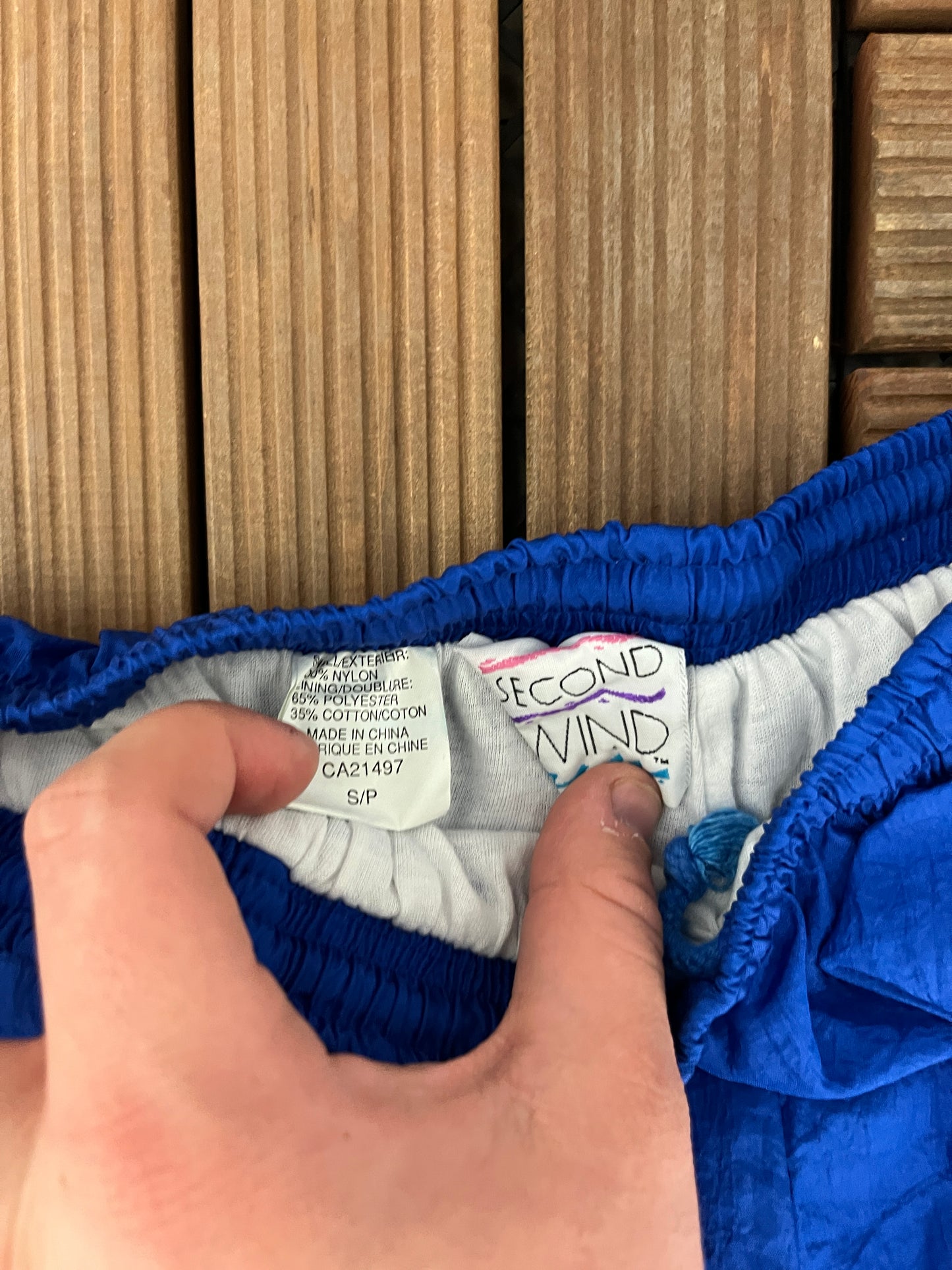 Second Wind Track Pants | Size Small | Vintage 1990s Branded Blue Trackpants |