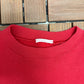 Lucy Embroidered Graphic Crewneck | Size Large | Vintage 1990s Peanuts Cartoon Red Sweater |