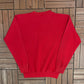 Lucy Embroidered Graphic Crewneck | Size Large | Vintage 1990s Peanuts Cartoon Red Sweater |