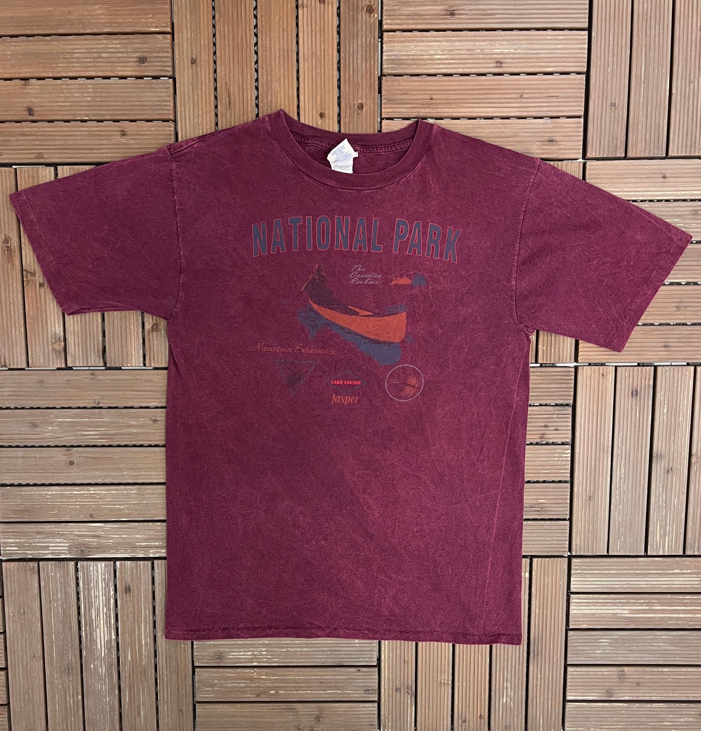 Banff National Park Graphic Tee | Size Large | Vintage 1990s Tourist Single Stitch Purple T-Shirt |