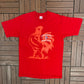 Cockspur Fine Rum Graphic Tee | Size Large | Vintage 1990s Alcohol Promotional Red T-Shirt |