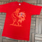 Cockspur Fine Rum Graphic Tee | Size Large | Vintage 1990s Alcohol Promotional Red T-Shirt |