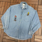 Tweety Bird & Sylvester Denim Jacket | Size Large | Vintage 1990s Blue Light Jean Jacket |