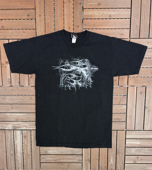 Harley Davidson San Antonio, Texas Graphic Tee | Size Large | Vintage 2000s Biker Motorcycle Black T-Shirt |