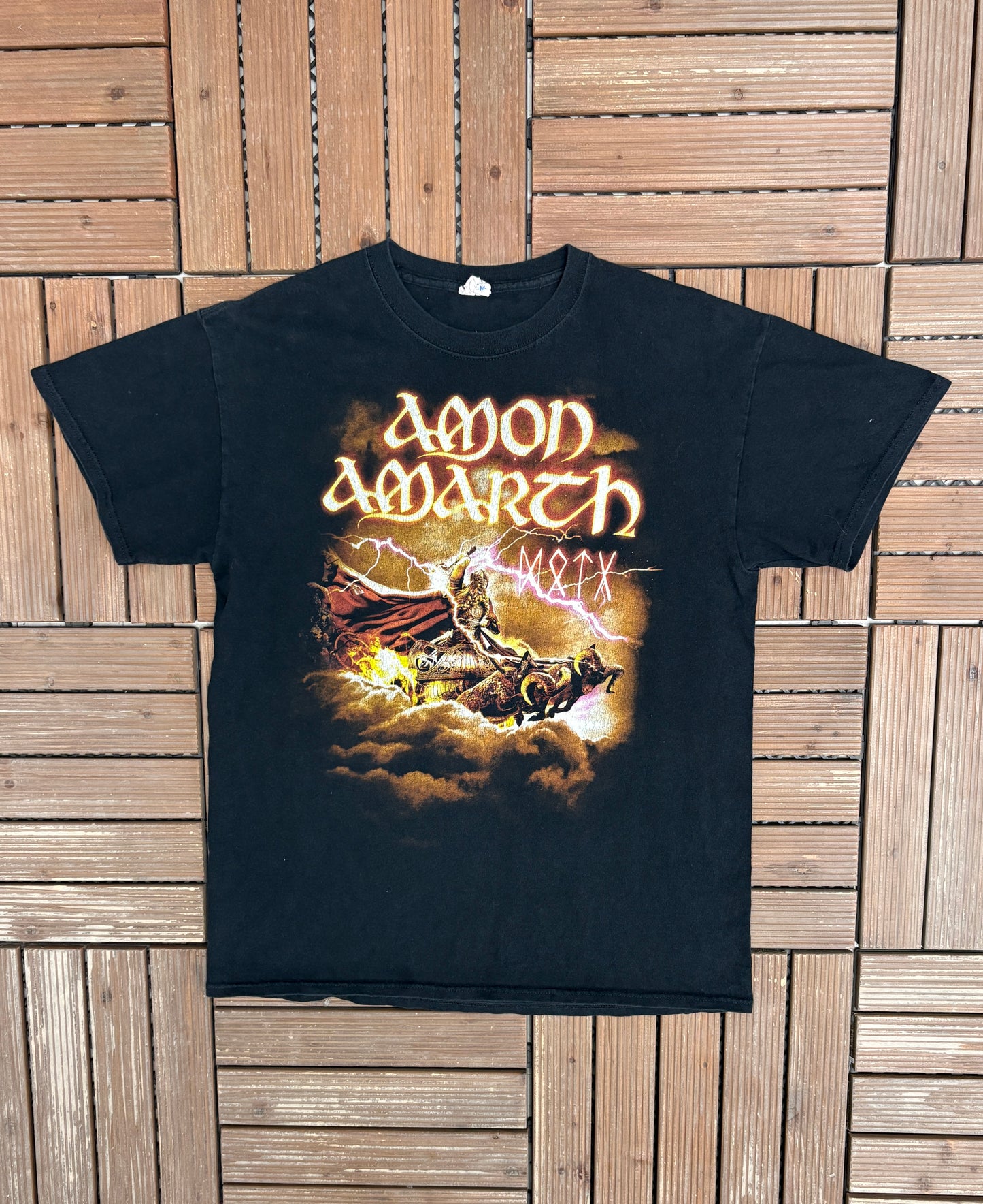 Amon Amarth Deceiver Of The Gods Tour 2014 Graphic Tee | Size Medium | Vintage 2000s Metal Band Black T-Shirt |
