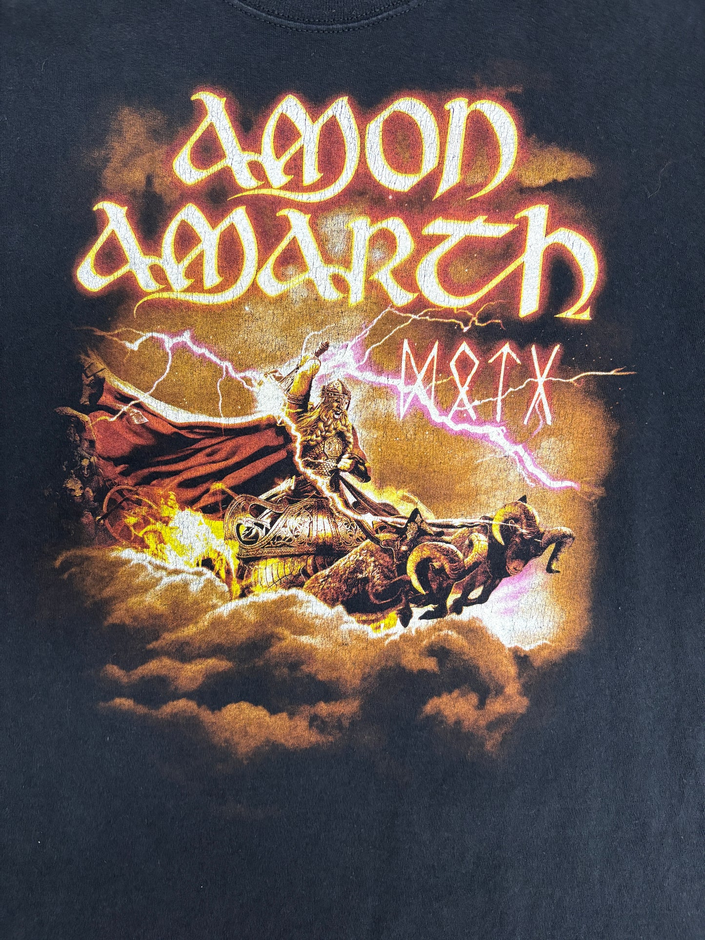Amon Amarth Deceiver Of The Gods Tour 2014 Graphic Tee | Size Medium | Vintage 2000s Metal Band Black T-Shirt |