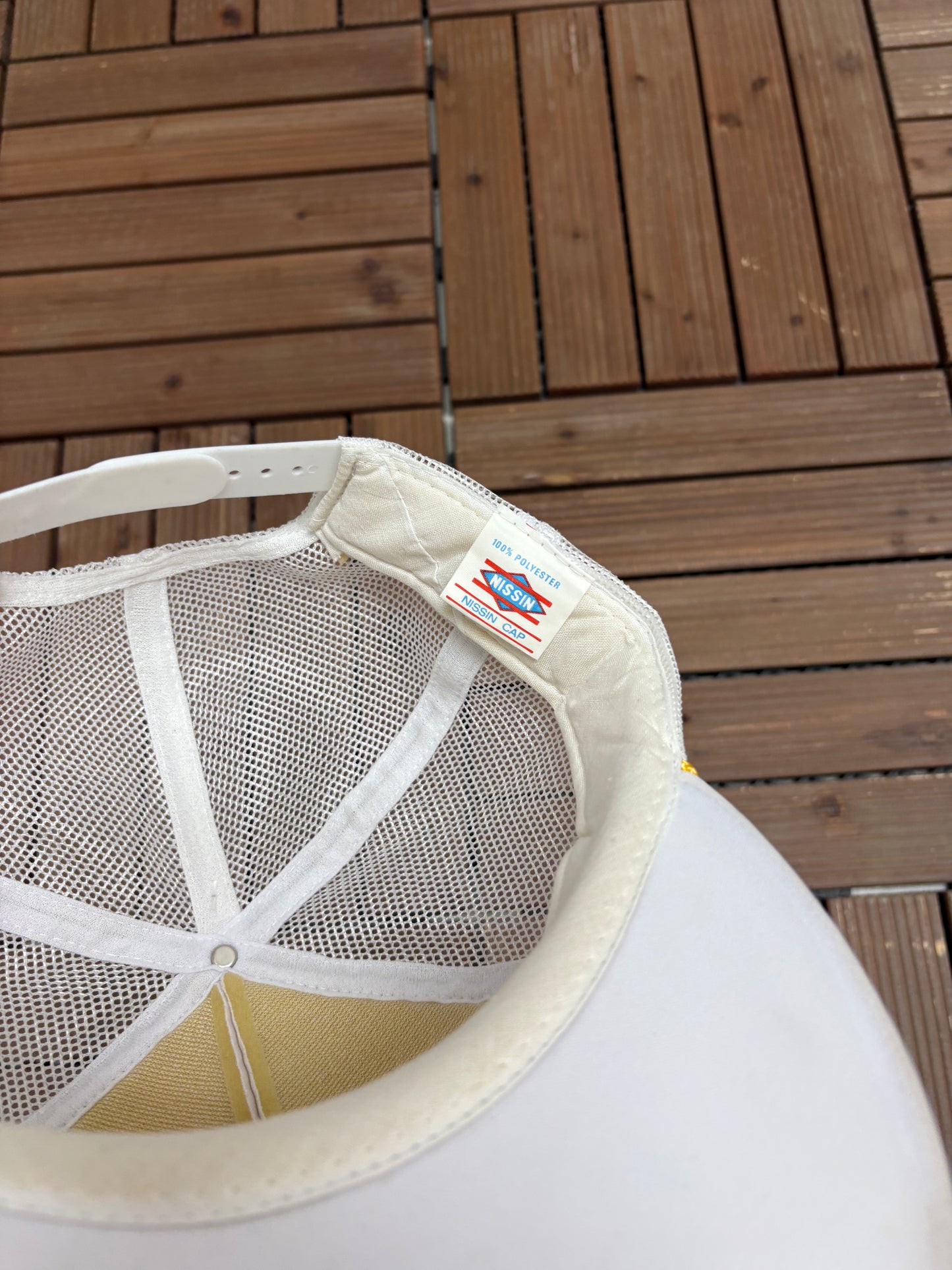 March Air Force Base Air Show '87 Graphic Hat | Snap Back | Vintage 1980s White Trucker Cap |
