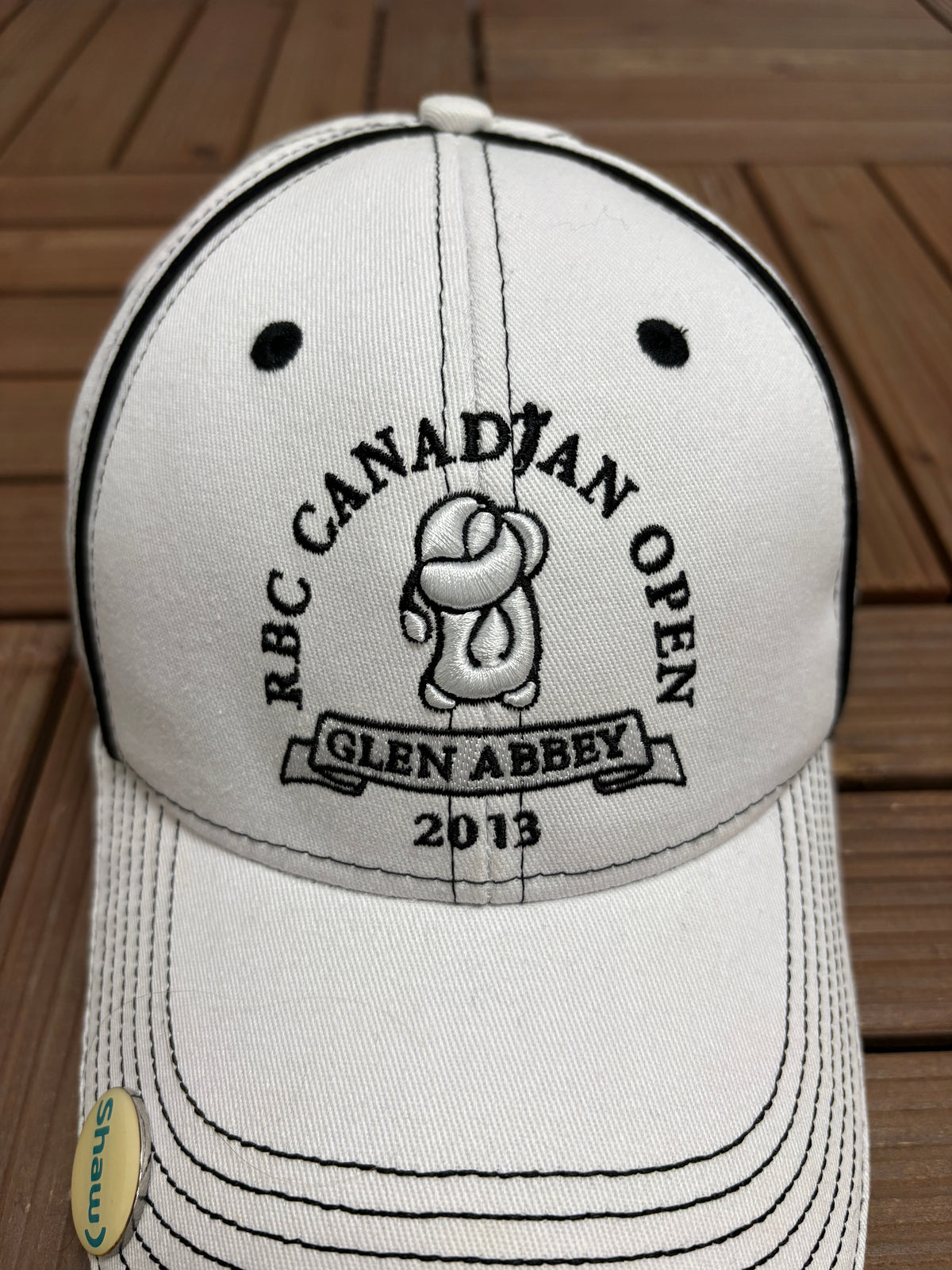 RBC Canadian Open Glen Abbey 2013 Graphic Hat | Strap Back | Vintage 2010s Golf Tournament White Cap |