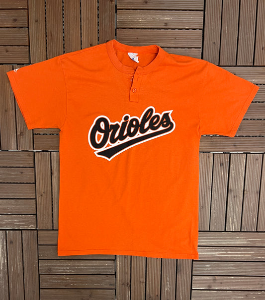 Baltimore Orioles Graphic Tee | Size Large | Vintage 2000s MLB Baseball Orange T-Shirt |