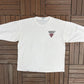 Chicago Bulls Basketball Graphic Tee | Size X-Large | Vintage 2000s NBA Basketball White Long Sleeve T-Shirt |