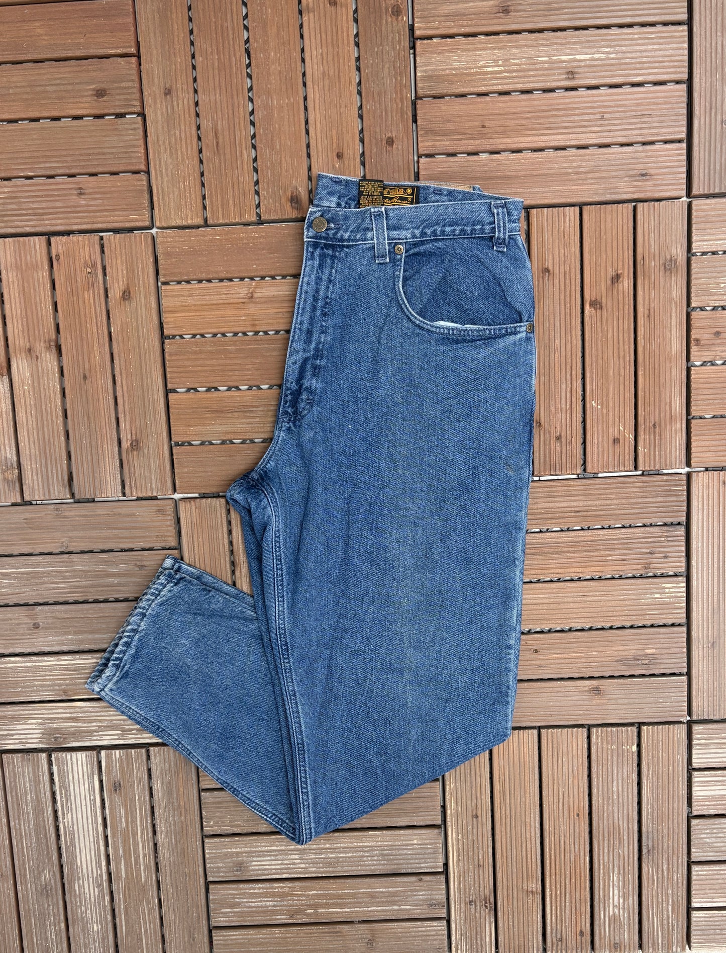 Eddie Bauer Blanket Lined Straight Leg Denim Jeans | Size 36 x 32 | Vintage 1990s Blue Jeans |