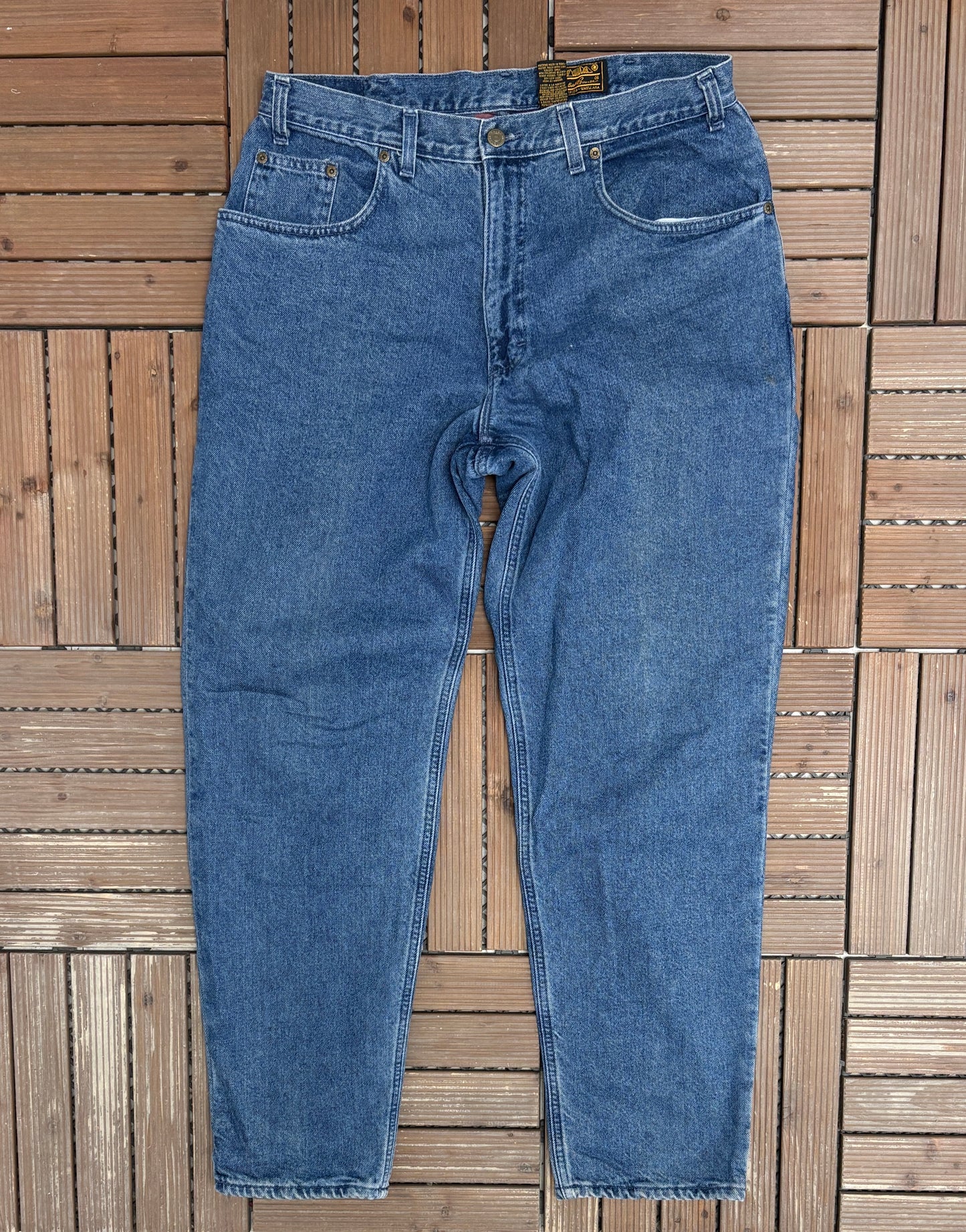 Eddie Bauer Blanket Lined Straight Leg Denim Jeans | Size 36 x 32 | Vintage 1990s Blue Jeans |