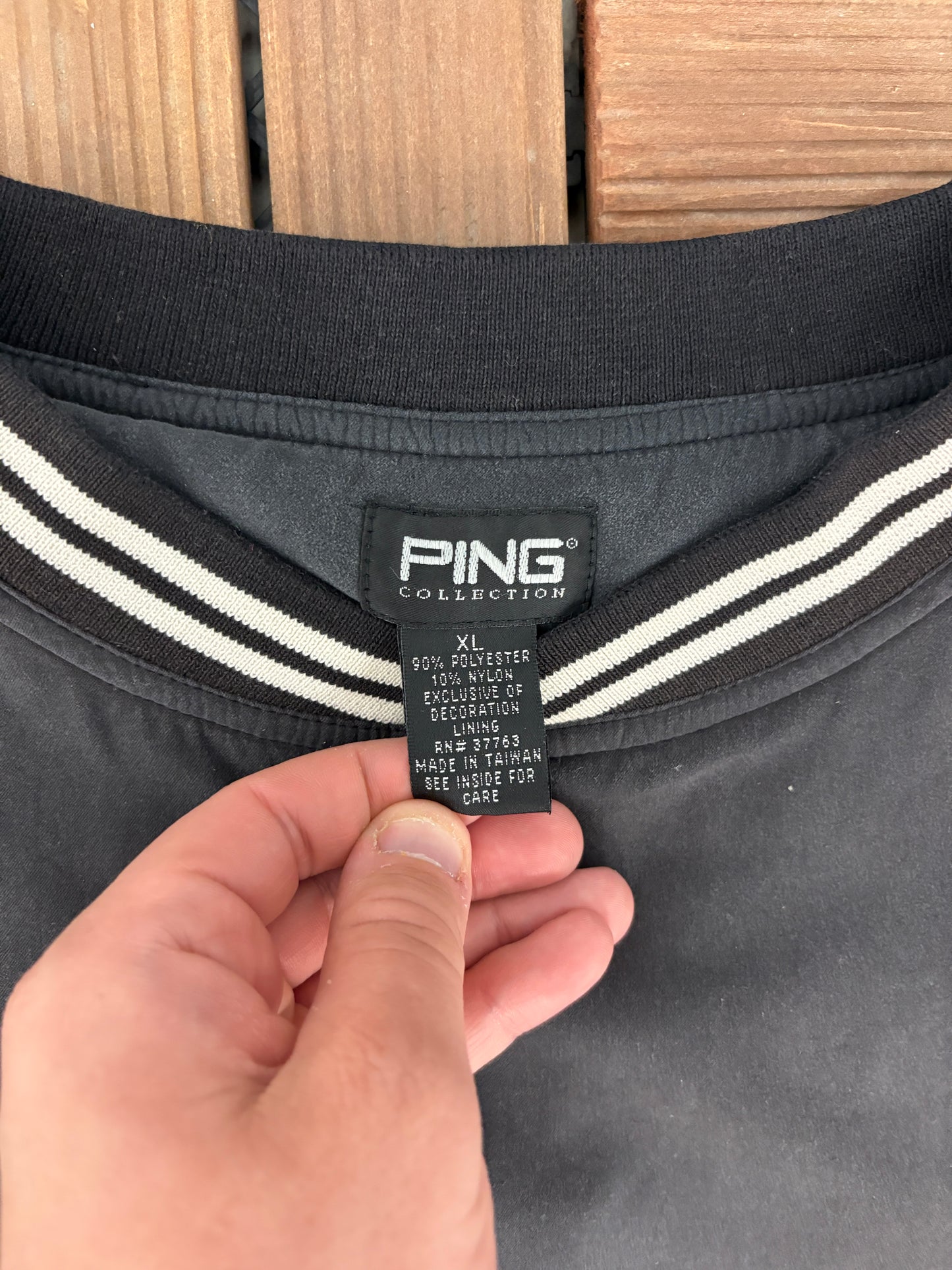 PING Collection Golf Graphic Windbreaker | Size X-Large | Vintage 2000s Golf Black Windbreaker |