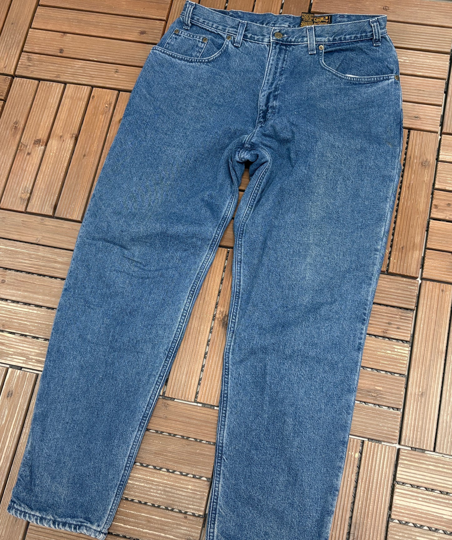 Eddie Bauer Blanket Lined Straight Leg Denim Jeans | Size 36 x 32 | Vintage 1990s Blue Jeans |