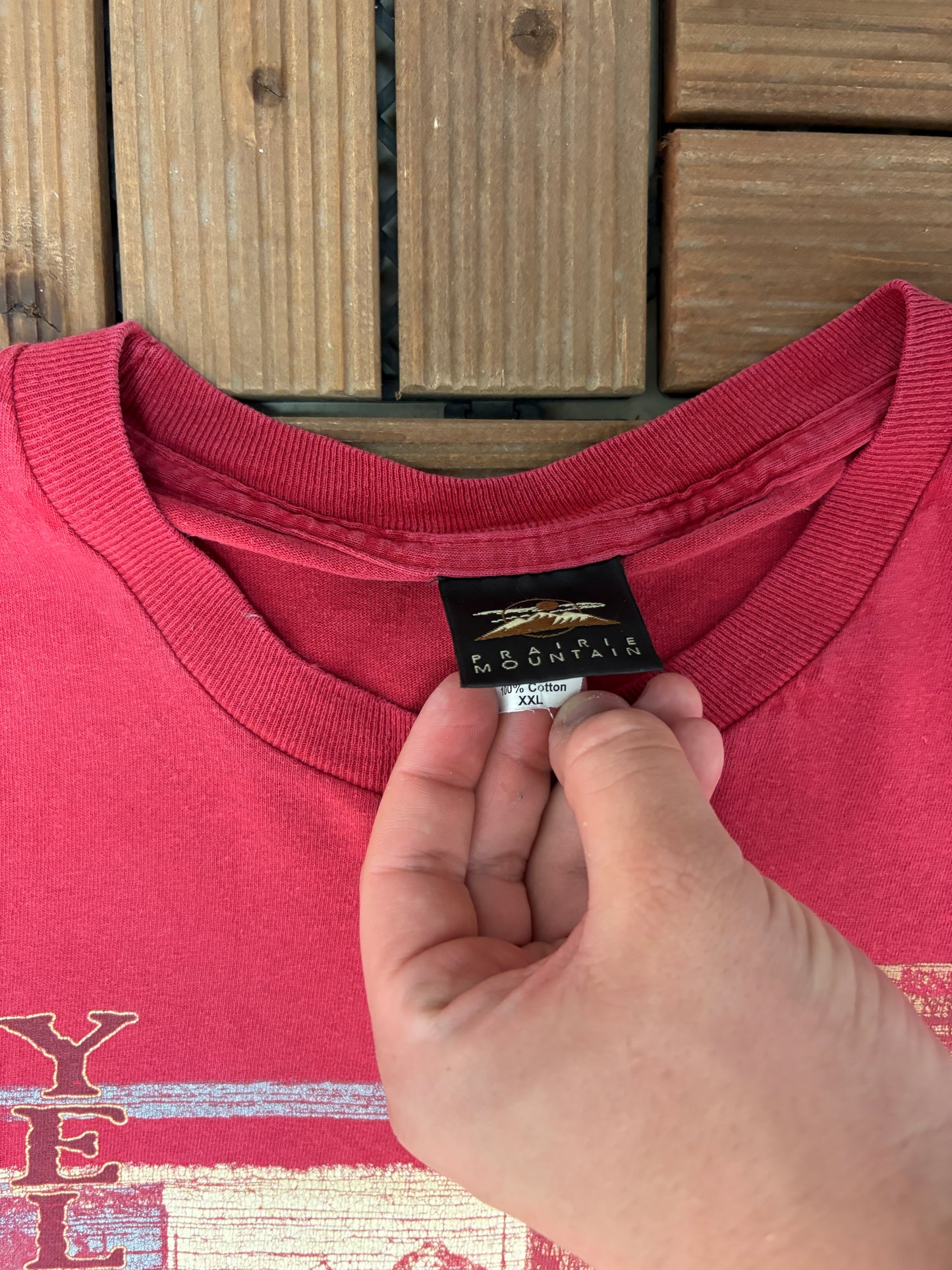 Yellowstone National Park Graphic Tee | Size XX-Large | Vintage 1990s Tourist Promotional Red T-Shirt |