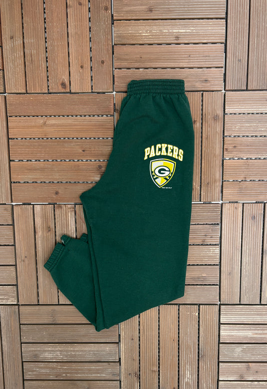 Green Bay Packers Graphic Sweat Pants | Size Small | Vintage 1990s NFL Football Sweat Pants |