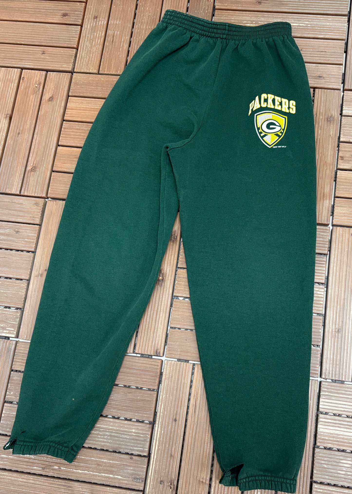 Green Bay Packers Graphic Sweat Pants | Size Small | Vintage 1990s NFL Football Sweat Pants |
