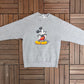 Mickey Mouse Graphic Crewneck | Size Small | Vintage 1990s Promotional Cartoon Grey Sweatshirt |