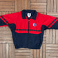 Kleen-Flo Racing Embroidered Graphic Windbreaker | Size X-Large | Vintage 2000s Red Windbreaker Coat |