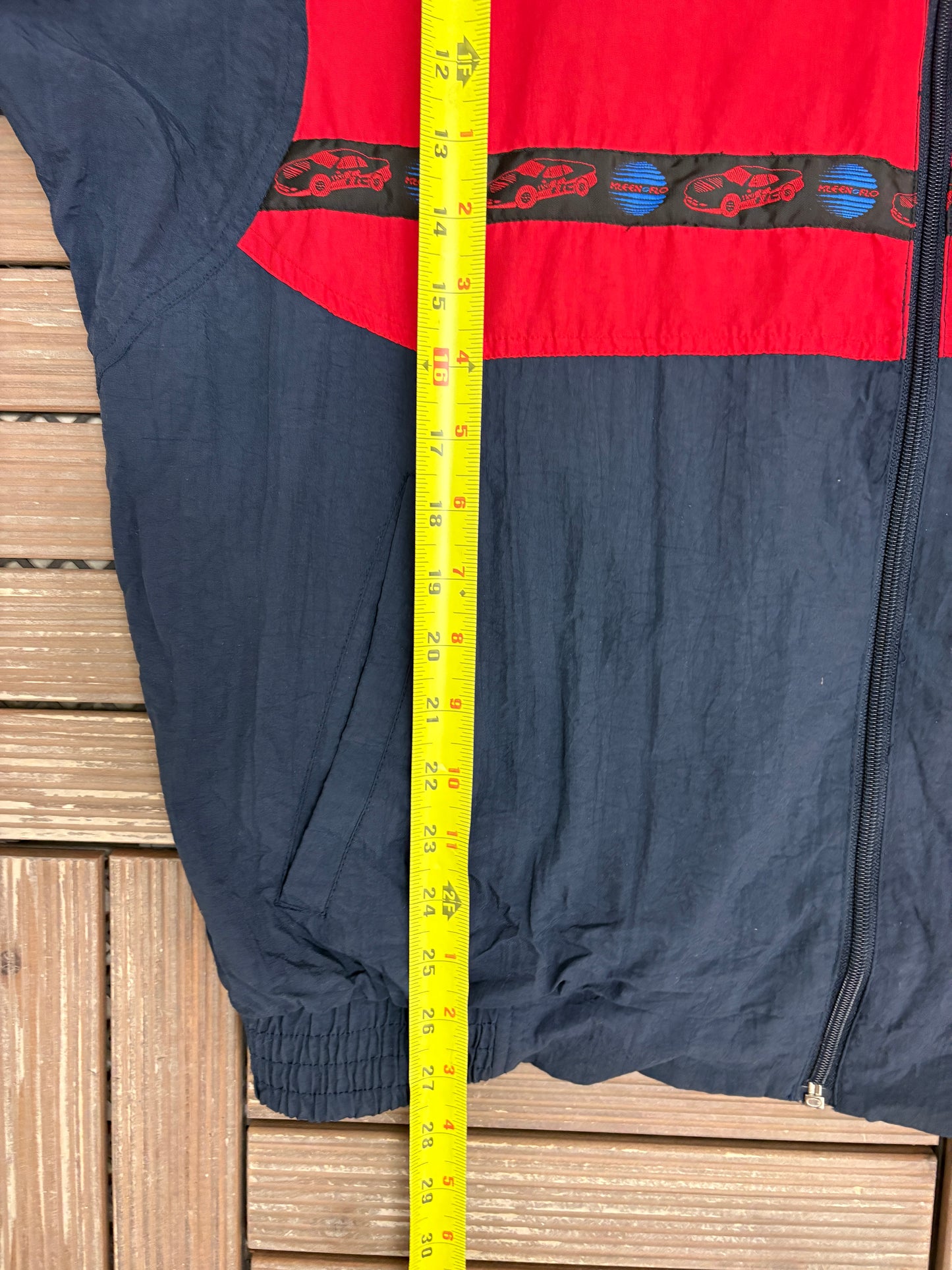 Kleen-Flo Racing Embroidered Graphic Windbreaker | Size X-Large | Vintage 2000s Red Windbreaker Coat |