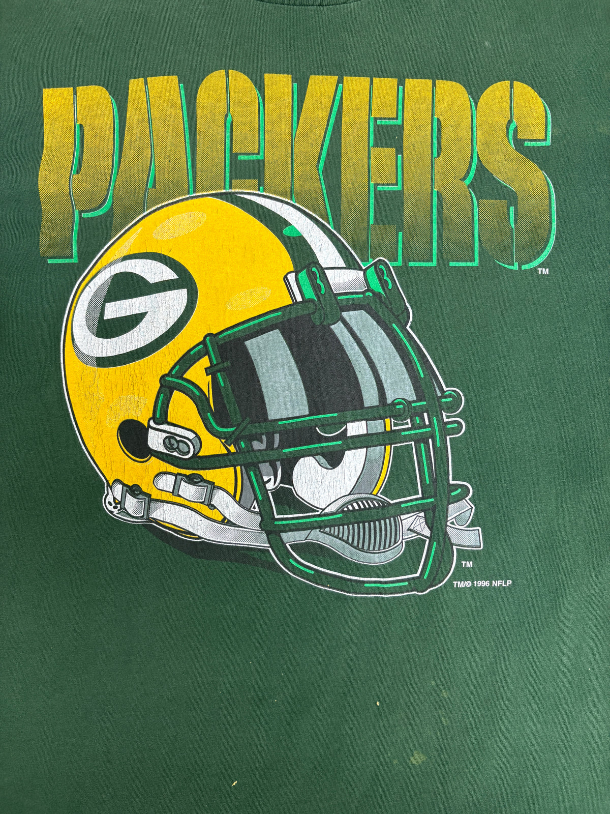 Green Bay Packers Graphic Tee | Size X-Large | Vintage 1990s NFL Football Green T-Shirt |
