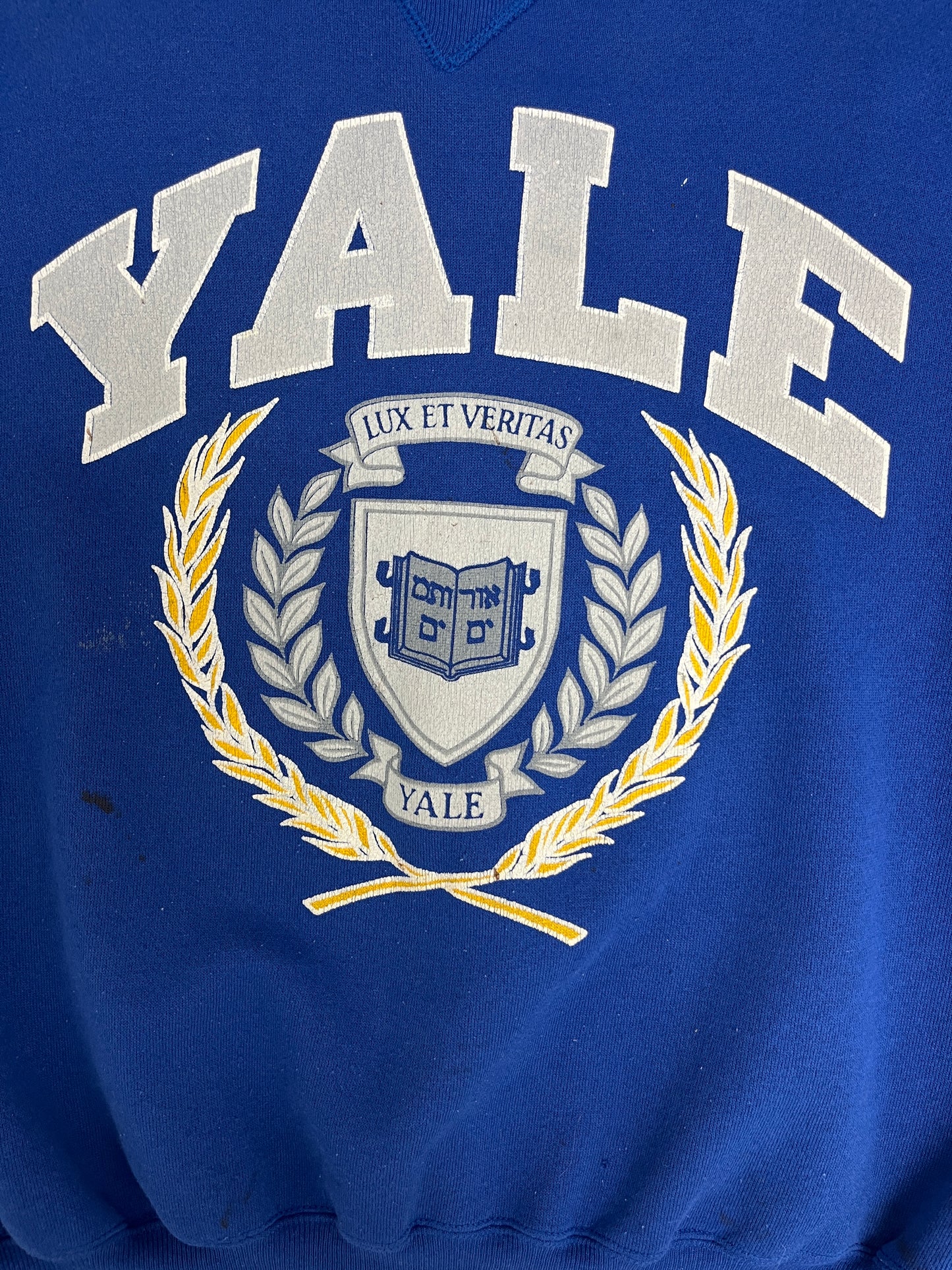 Yale Bulldogs Graphic Crewneck | Size Medium | Vintage 1990s College Blue Sweater |