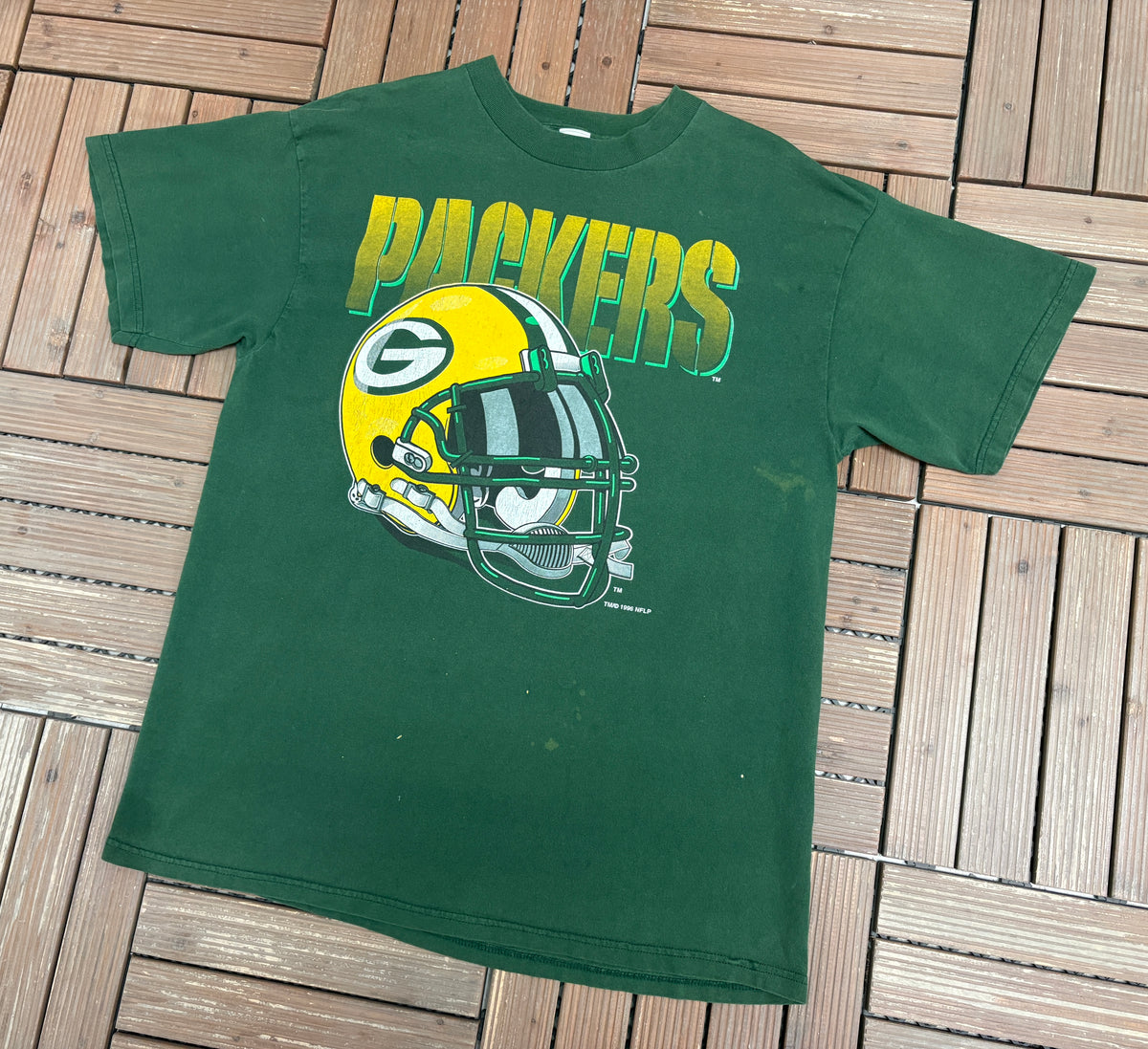 Green Bay Packers Graphic Tee | Size X-Large | Vintage 1990s NFL Football Green T-Shirt |