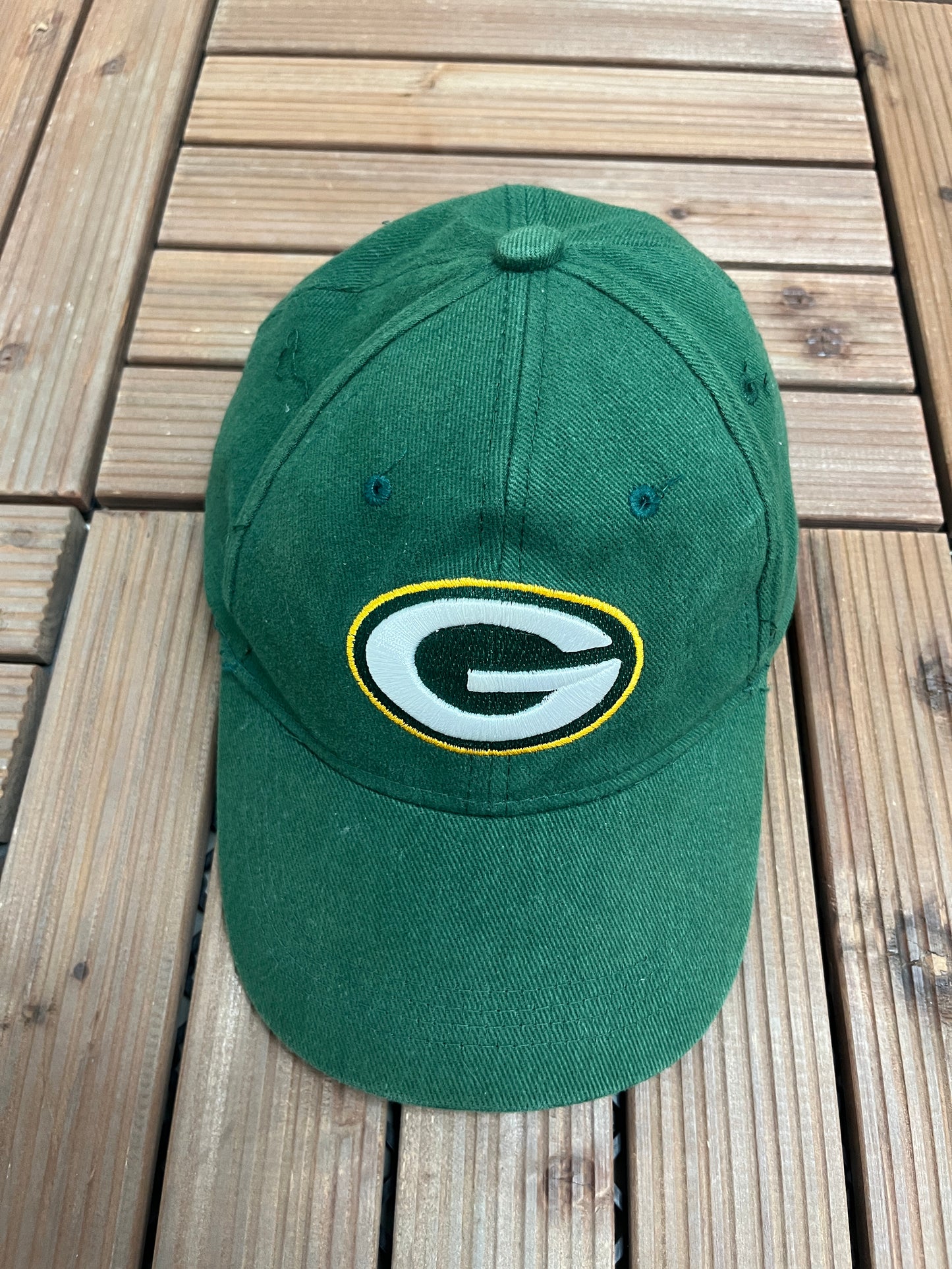 Green Bay Packers Embroidered Graphic Hat | Youth Strap Back | Vintage 2000s NFL Football Green Cap |