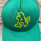Oakland Athletics Graphic Hat | Snap Back | Vintage 1990s MLB Baseball Green Cap |
