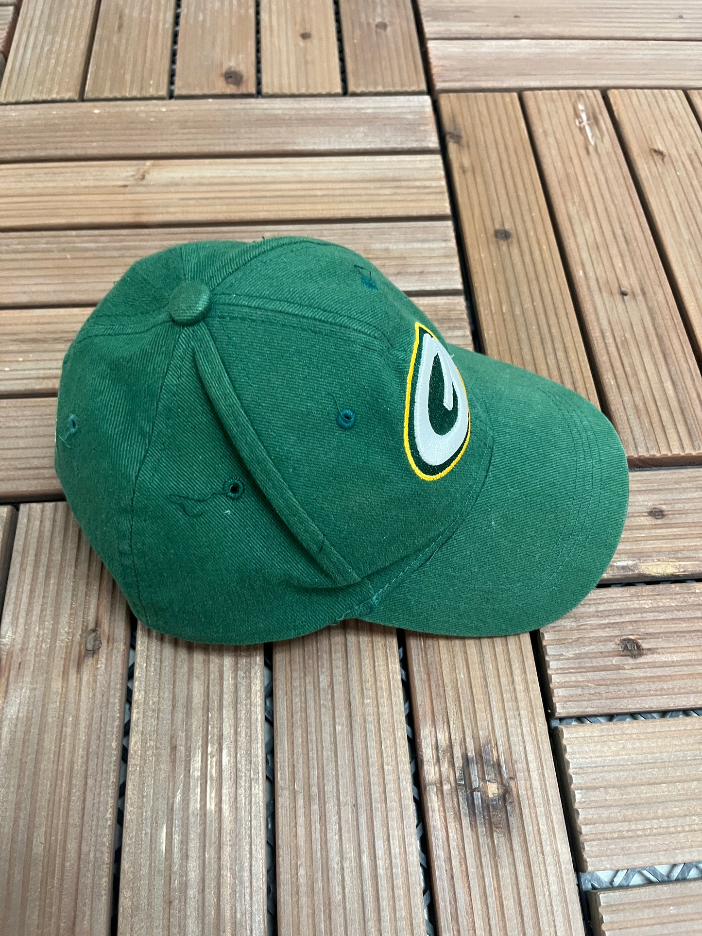 Green Bay Packers Embroidered Graphic Hat | Youth Strap Back | Vintage 2000s NFL Football Green Cap |