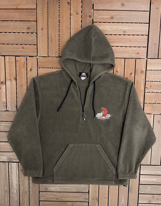 CFL Grey Cup 2004 Graphic Hoodie | Size Small | Vintage 2000s CFL Football Grey Fleece Sweater |