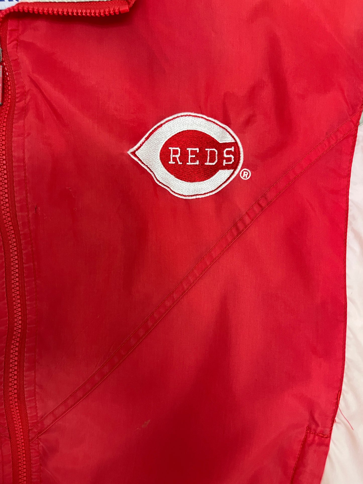 Cincinnati Reds Stitched Windbreaker | Size Large | Vintage 1990s MLB Baseball Red Jacket |