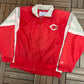 Cincinnati Reds Stitched Windbreaker | Size Large | Vintage 1990s MLB Baseball Red Jacket |