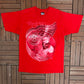 Detroit Red Wings Graphic Tee | Size Large | Vintage 1990s Pro Player NHL Hockey Red T-Shirt |