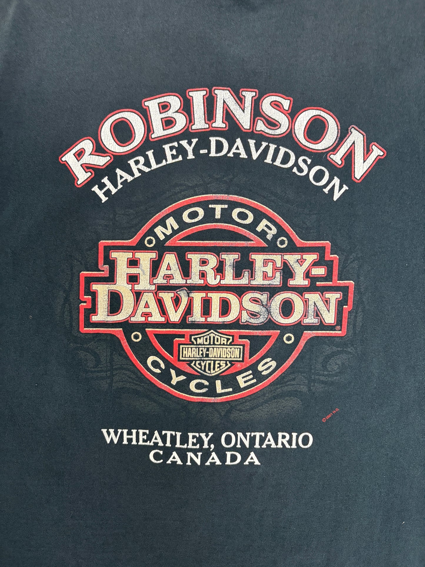 Harley Davidson Wheatley, Ontario Graphic Tee | Size X-Large | Vintage 2000s Biker Black Tank Top |