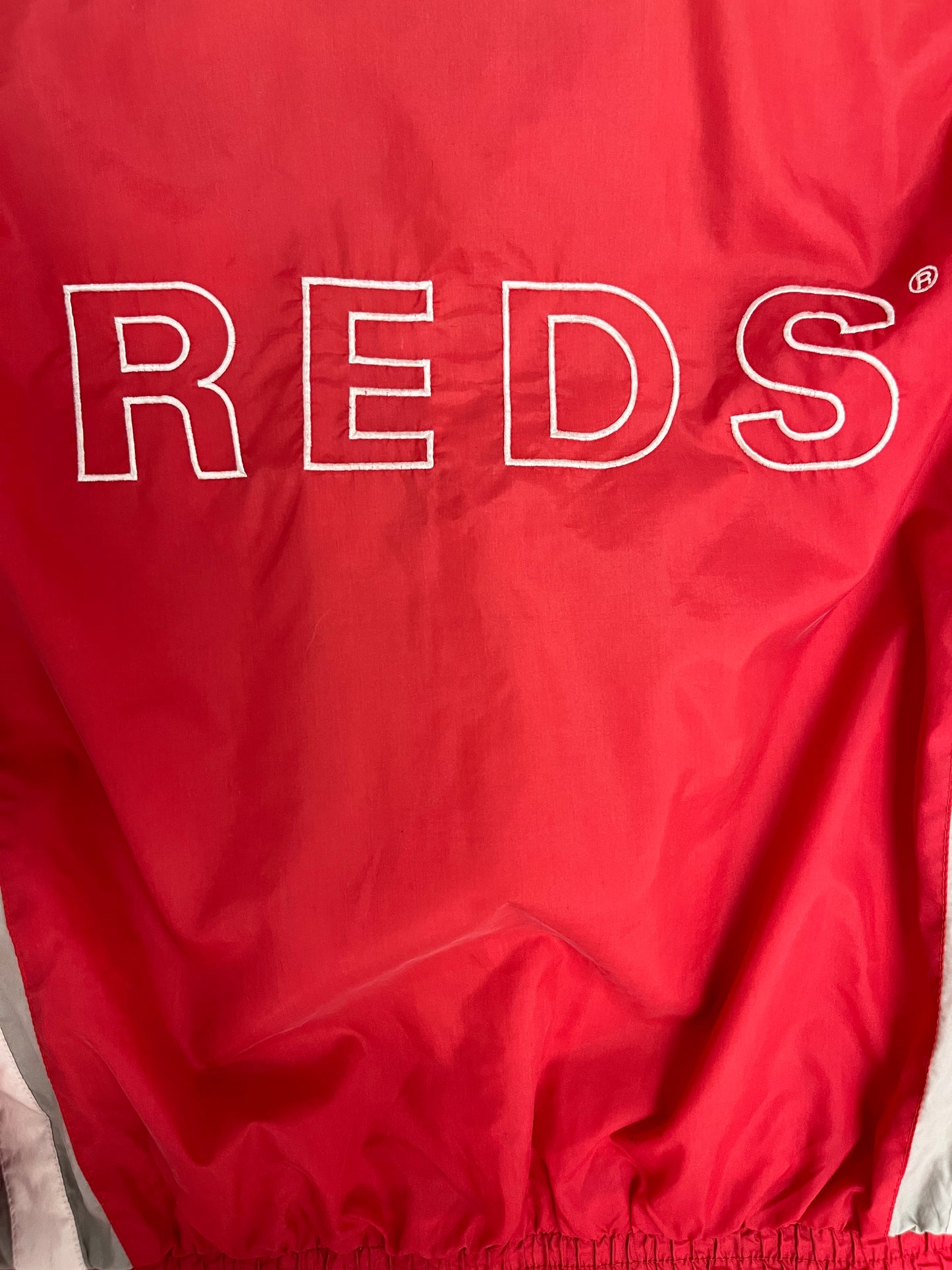 Cincinnati Reds Stitched Windbreaker | Size Large | Vintage 1990s MLB Baseball Red Jacket |