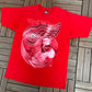 Detroit Red Wings Graphic Tee | Size Large | Vintage 1990s Pro Player NHL Hockey Red T-Shirt |