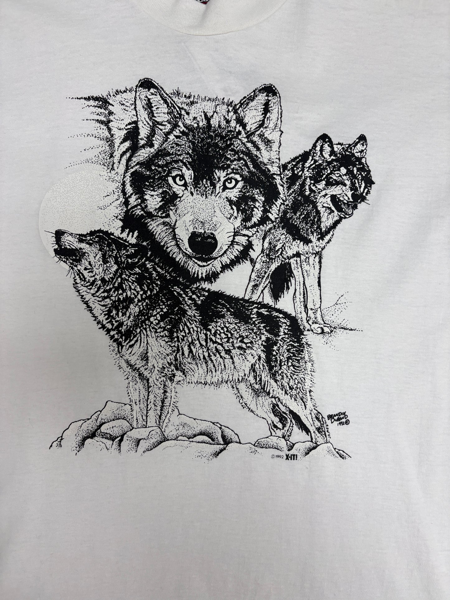 Wolfpack Scenic Graphic Tee | Size X-Large | Vintage 1990s Single Stitch Wolf Animal T-Shirt |