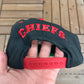 Kansas City Chiefs Embroidered Graphic Hat | Snap Back | Vintage 1990s NFL Football Black Cap |