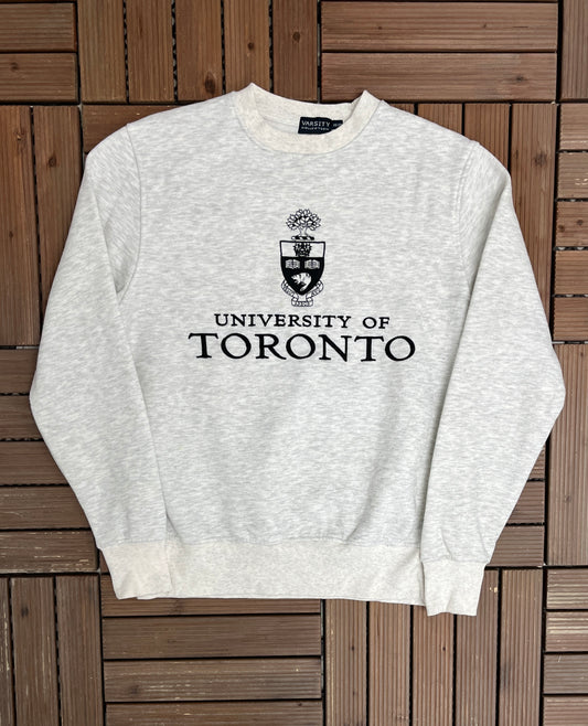 University of Toronto Graphic Crewneck | Size X-Small | Vintage 2000s Canadian University Grey Sweater |