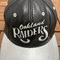 Oakland Raiders Football Embroidered Graphic Hat | Snap Back | Vintage 2000s NFL Football Black Leather Cap |