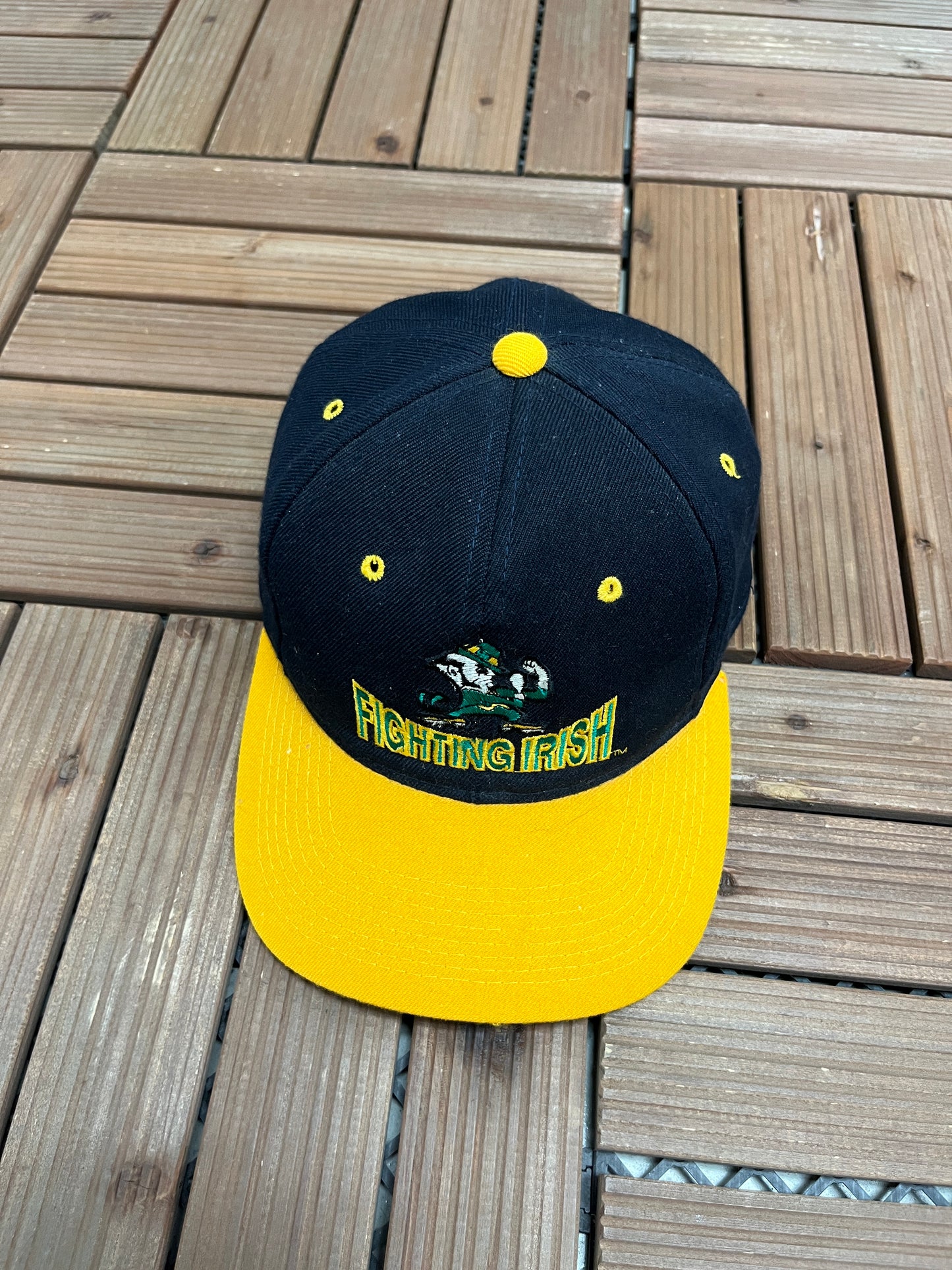 Notre Dame Fighting Irish Graphic Hat | Size 7 1/8 | Vintage 1990s College Blue Cap |