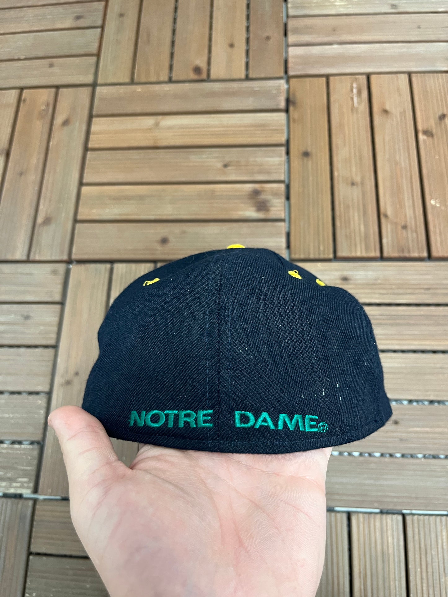 Notre Dame Fighting Irish Graphic Hat | Size 7 1/8 | Vintage 1990s College Blue Cap |