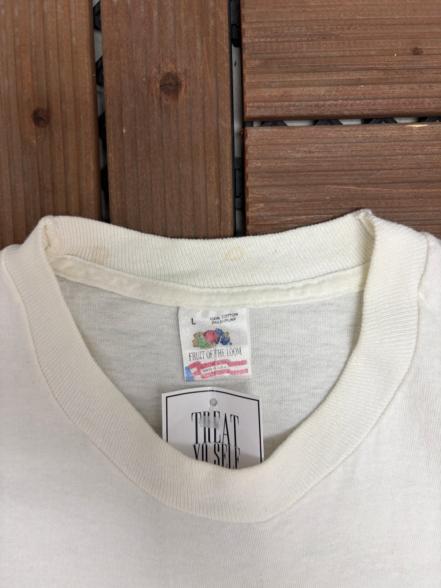 Chicago Polo Team Graphic Tee | Size Large | Vintage 1990s Single Stitch White T-Shirt |
