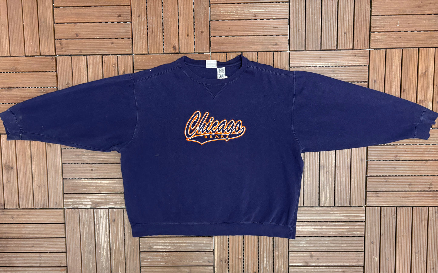 Chicago Bears Embroidered Graphic Crewneck | Size XX-Large | Vintage 2000s NFL Football Blue Sweater |